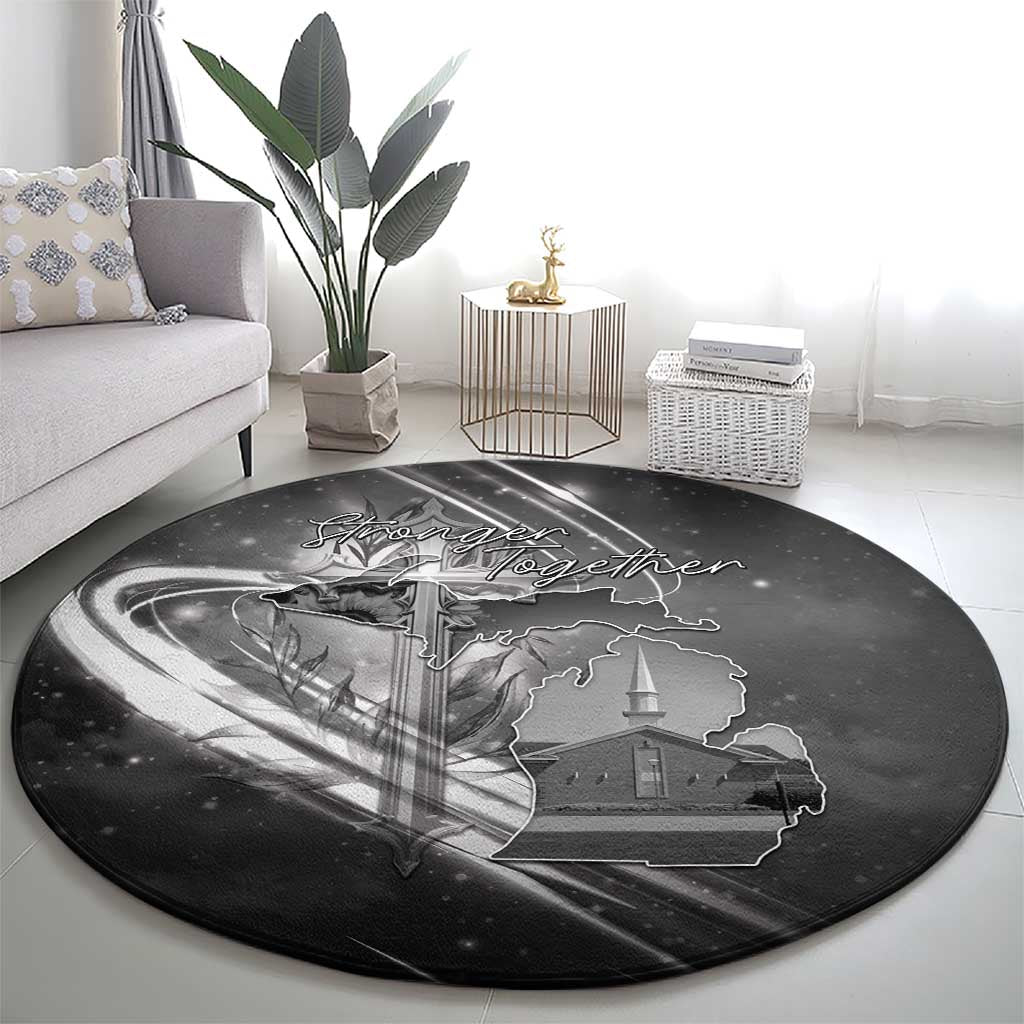 Pray For Grand Blanc Round Carpet Pray For Liberty - Wonder Print Shop