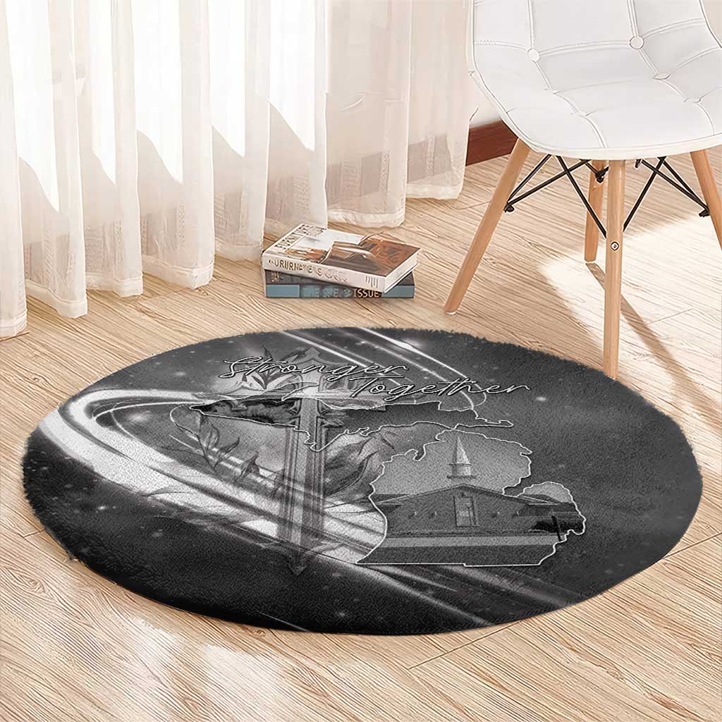 Pray For Grand Blanc Round Carpet Pray For Liberty - Wonder Print Shop