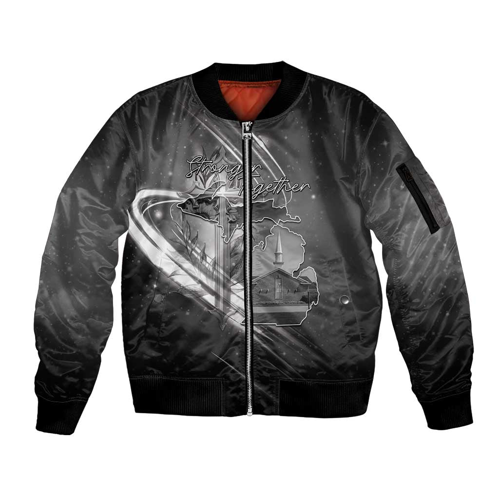 Pray For Grand Blanc Sleeve Zip Bomber Jacket Pray For Liberty - Wonder Print Shop