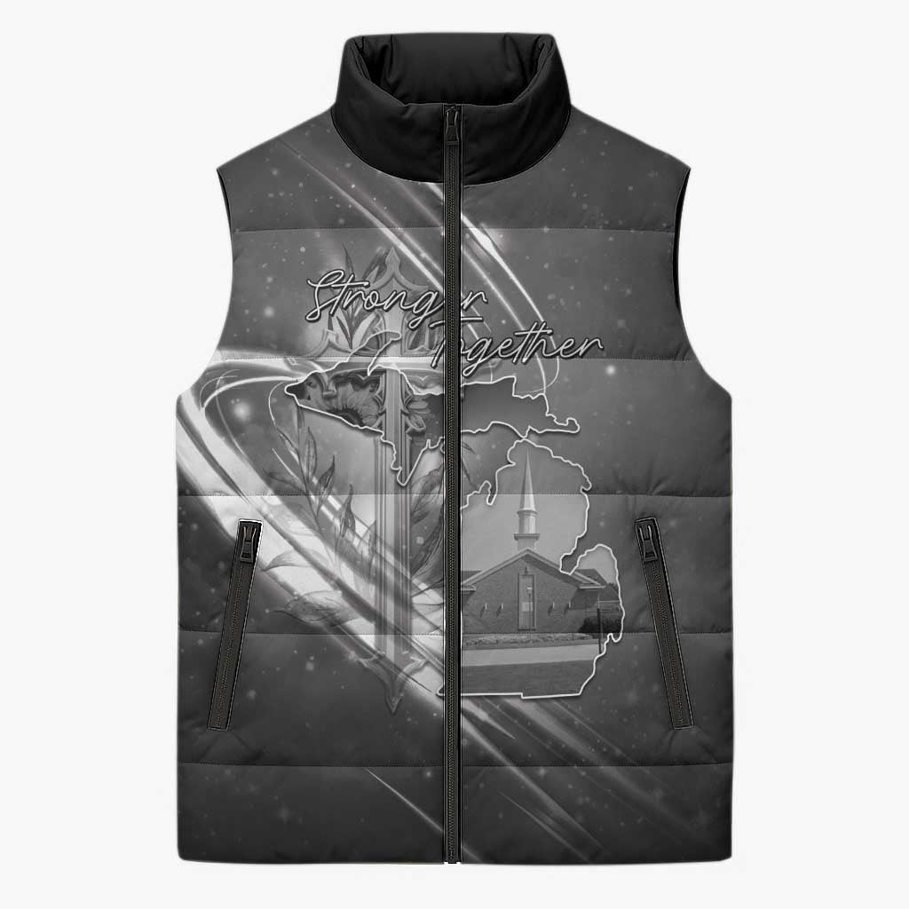 Pray For Grand Blanc Sleeveless Puffer Jacket Pray For Liberty - Wonder Print Shop