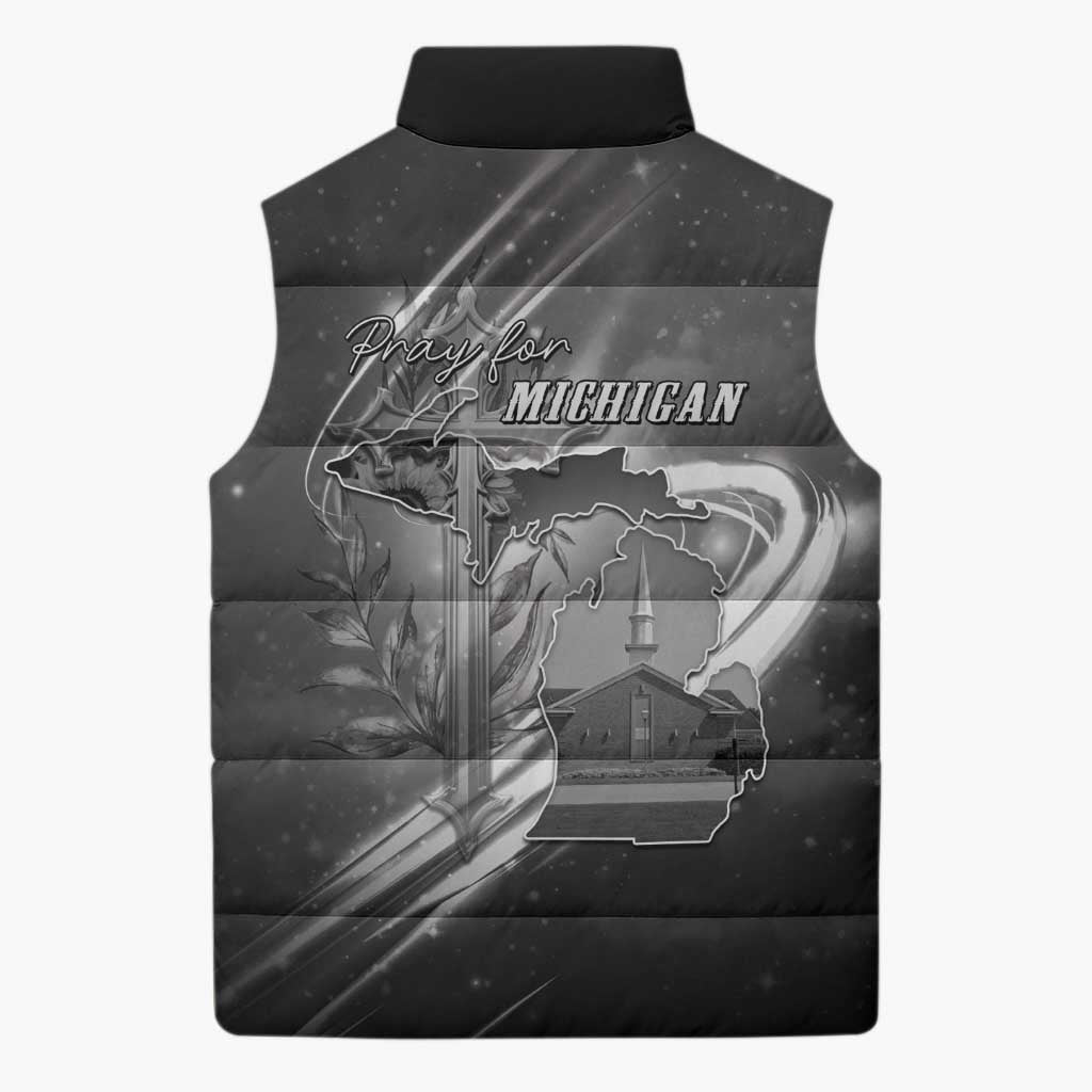 Pray For Grand Blanc Sleeveless Puffer Jacket Pray For Liberty - Wonder Print Shop