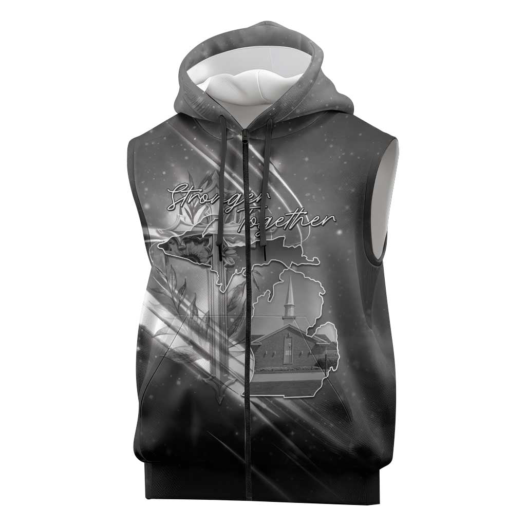 Pray For Grand Blanc Sleeveless Zip Hoodie Pray For Liberty - Wonder Print Shop
