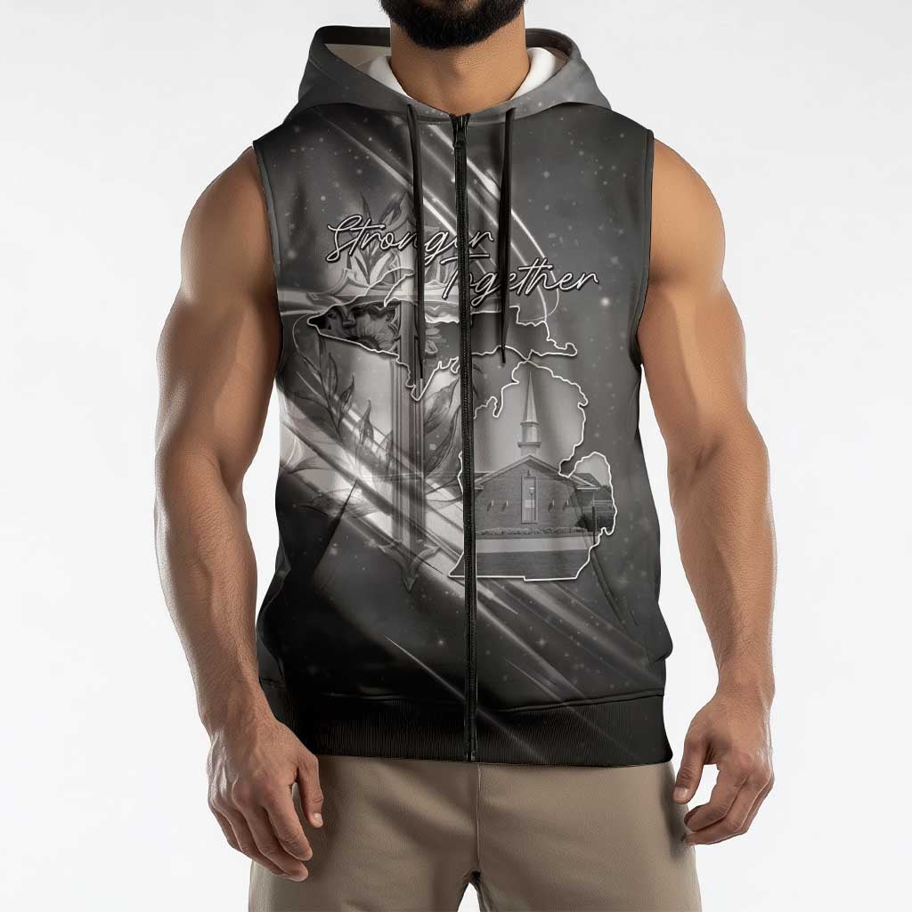 Pray For Grand Blanc Sleeveless Zip Hoodie Pray For Liberty - Wonder Print Shop