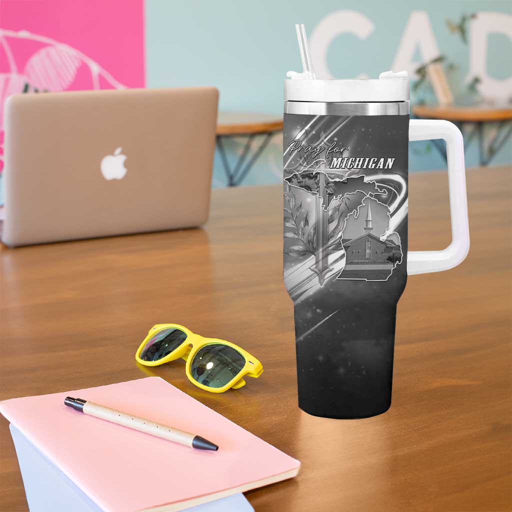 Pray For Grand Blanc Tumbler With Handle Pray For Liberty - Wonder Print Shop