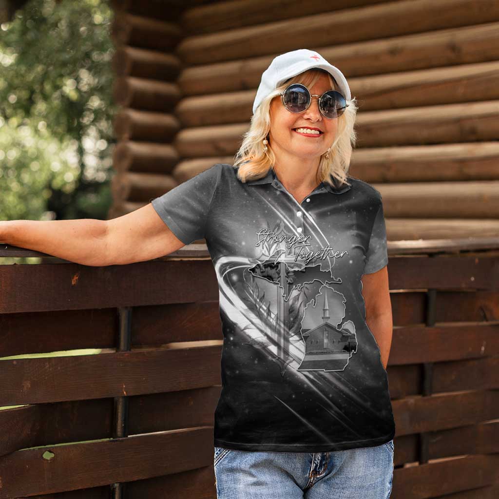 Pray For Grand Blanc Women Polo Shirt Pray For Liberty - Wonder Print Shop