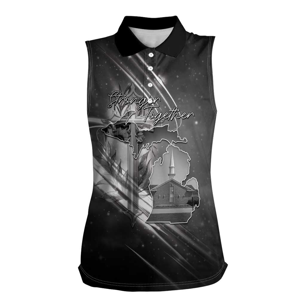 Pray For Grand Blanc Women Sleeveless Polo Shirt Pray For Liberty - Wonder Print Shop
