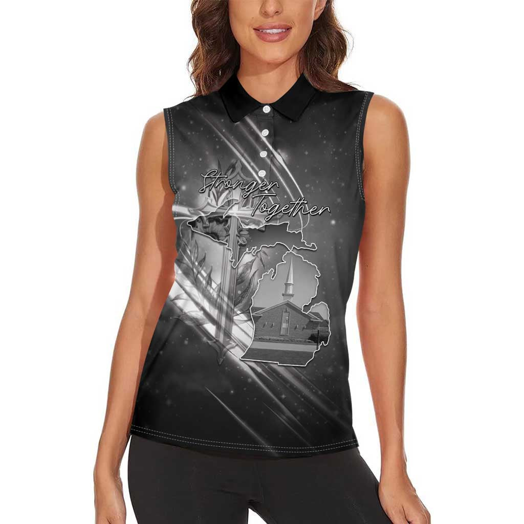 Pray For Grand Blanc Women Sleeveless Polo Shirt Pray For Liberty - Wonder Print Shop