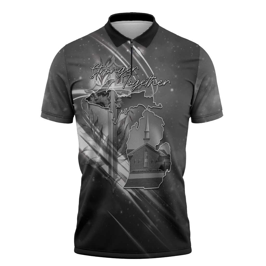 Pray For Grand Blanc Zipper Polo Shirt Pray For Liberty - Wonder Print Shop