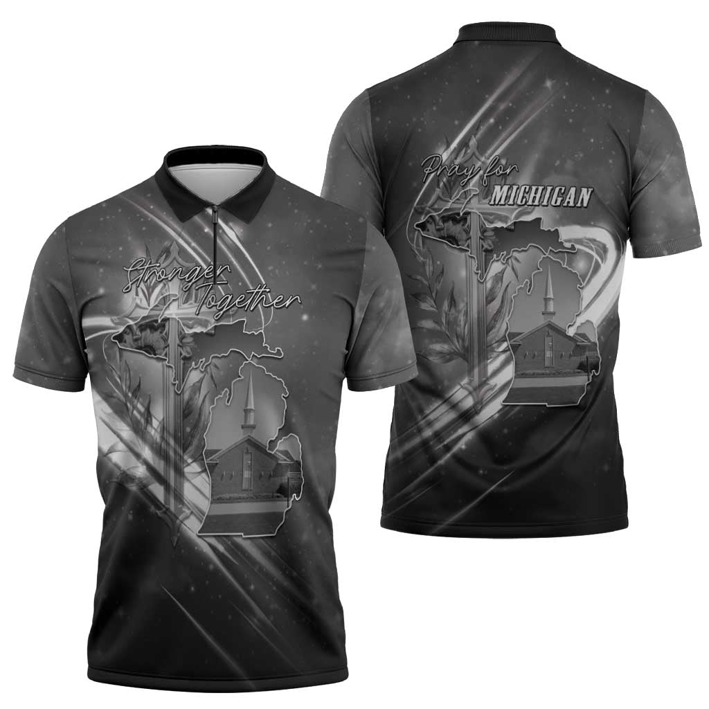 Pray For Grand Blanc Zipper Polo Shirt Pray For Liberty - Wonder Print Shop