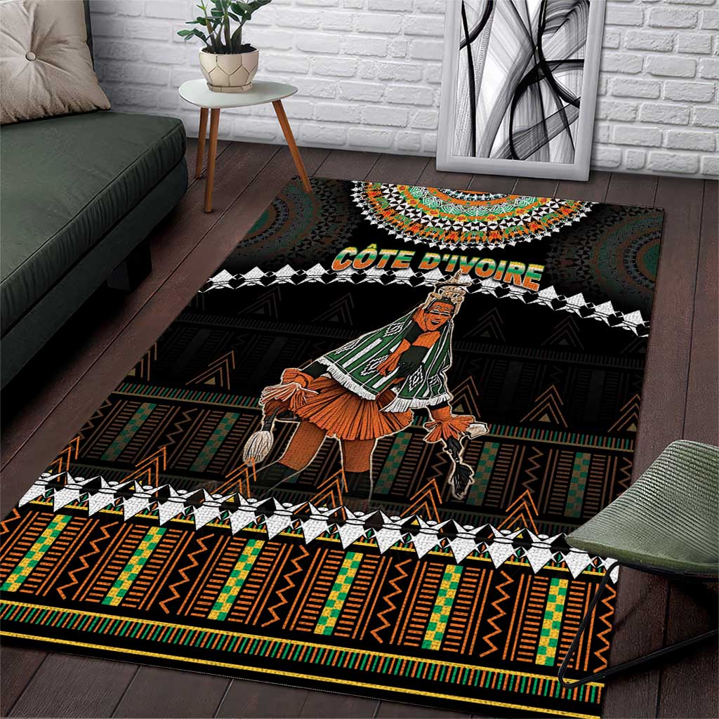 Ivory Coast Festival Of Masks Area Rug Traditional Zaouli Dance LT05 - Wonder Print Shop