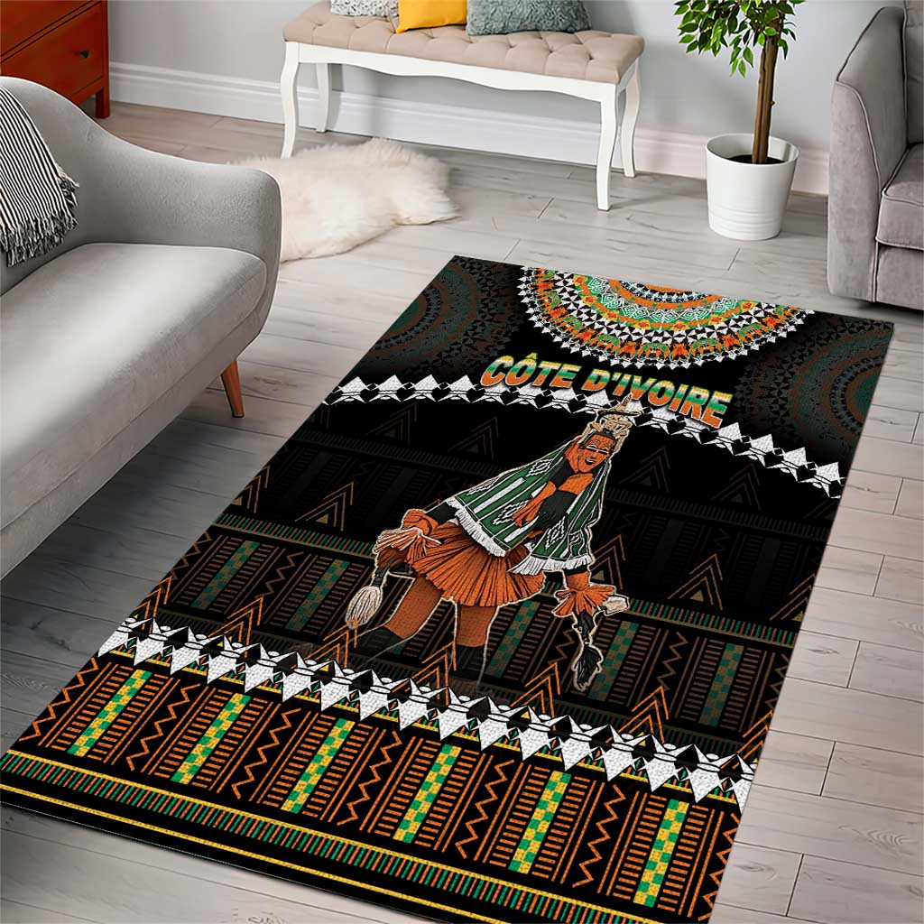 Ivory Coast Festival Of Masks Area Rug Traditional Zaouli Dance LT05 - Wonder Print Shop