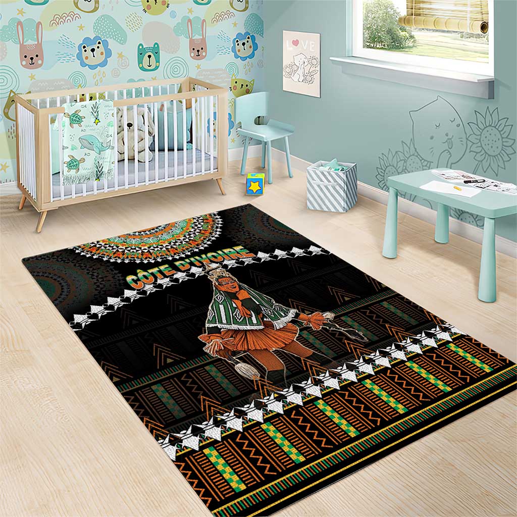 Ivory Coast Festival Of Masks Area Rug Traditional Zaouli Dance LT05 - Wonder Print Shop