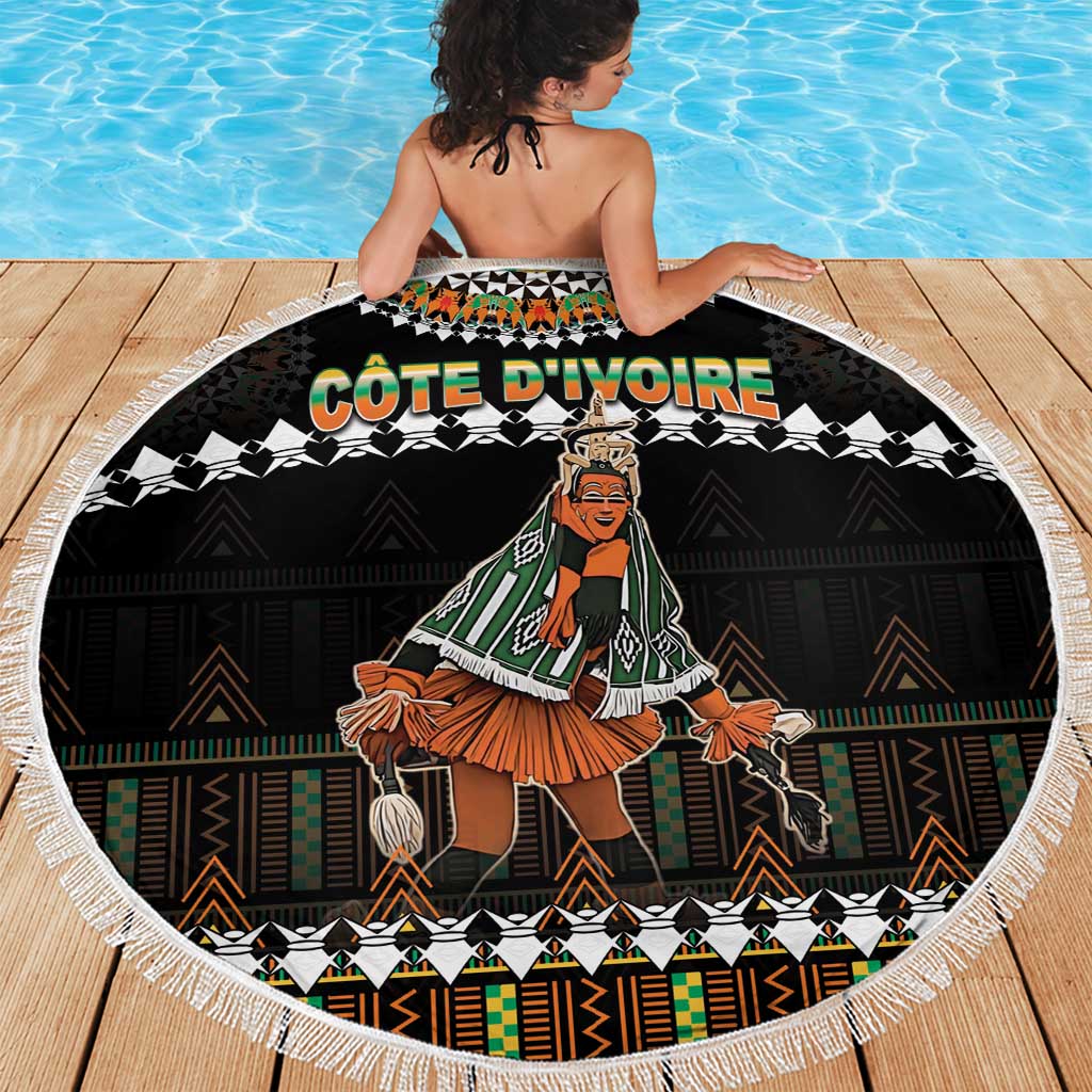 Ivory Coast Festival Of Masks Beach Blanket Traditional Zaouli Dance LT05 - Wonder Print Shop