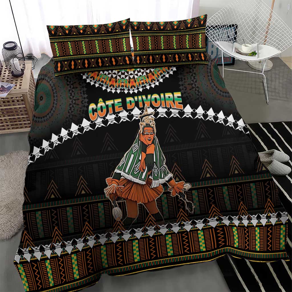 Ivory Coast Festival Of Masks Bedding Set Traditional Zaouli Dance LT05 - Wonder Print Shop