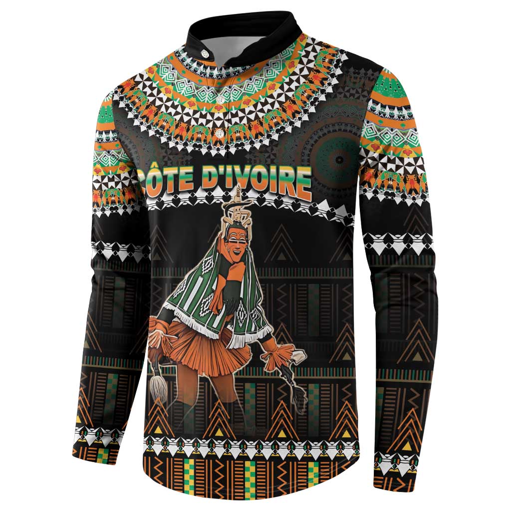 Ivory Coast Festival Of Masks Button Sweatshirt Traditional Zaouli Dance LT05 - Wonder Print Shop