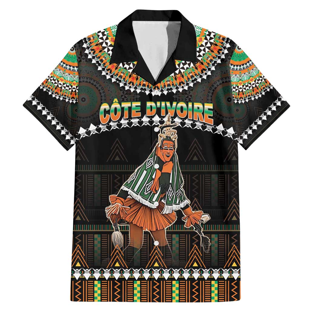 Ivory Coast Festival Of Masks Family Matching Mermaid Dress and Hawaiian Shirt Traditional Zaouli Dance LT05 - Wonder Print Shop