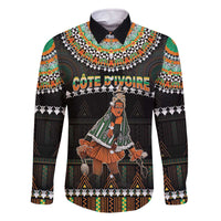 Ivory Coast Festival Of Masks Family Matching Off The Shoulder Long Sleeve Dress and Hawaiian Shirt Traditional Zaouli Dance LT05 - Wonder Print Shop