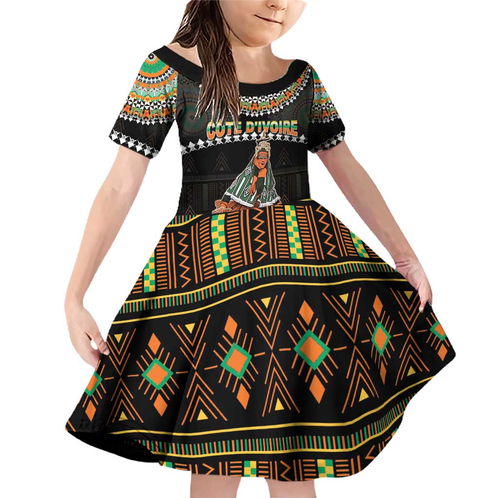 Ivory Coast Festival Of Masks Family Matching Off Shoulder Short Dress and Hawaiian Shirt Traditional Zaouli Dance LT05 - Wonder Print Shop
