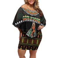 Ivory Coast Festival Of Masks Family Matching Off Shoulder Short Dress and Hawaiian Shirt Traditional Zaouli Dance LT05 - Wonder Print Shop