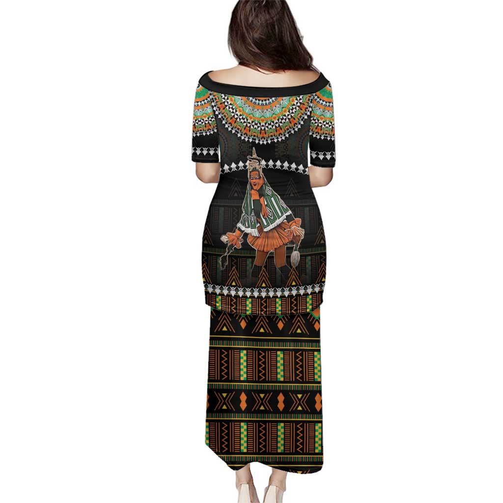 Ivory Coast Festival Of Masks Family Matching Puletasi and Hawaiian Shirt Traditional Zaouli Dance LT05 - Wonder Print Shop