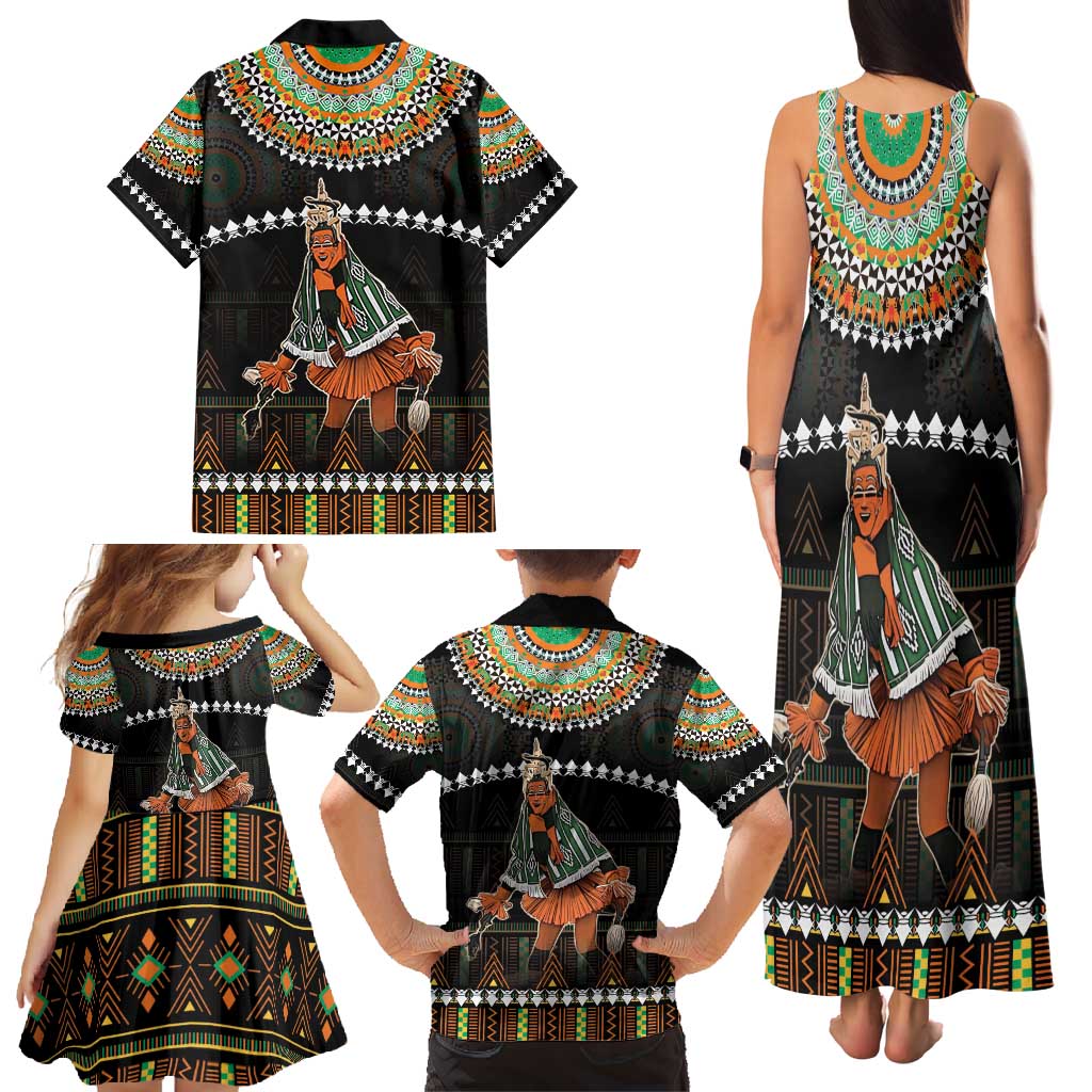 Ivory Coast Festival Of Masks Family Matching Tank Maxi Dress and Hawaiian Shirt Traditional Zaouli Dance LT05 - Wonder Print Shop