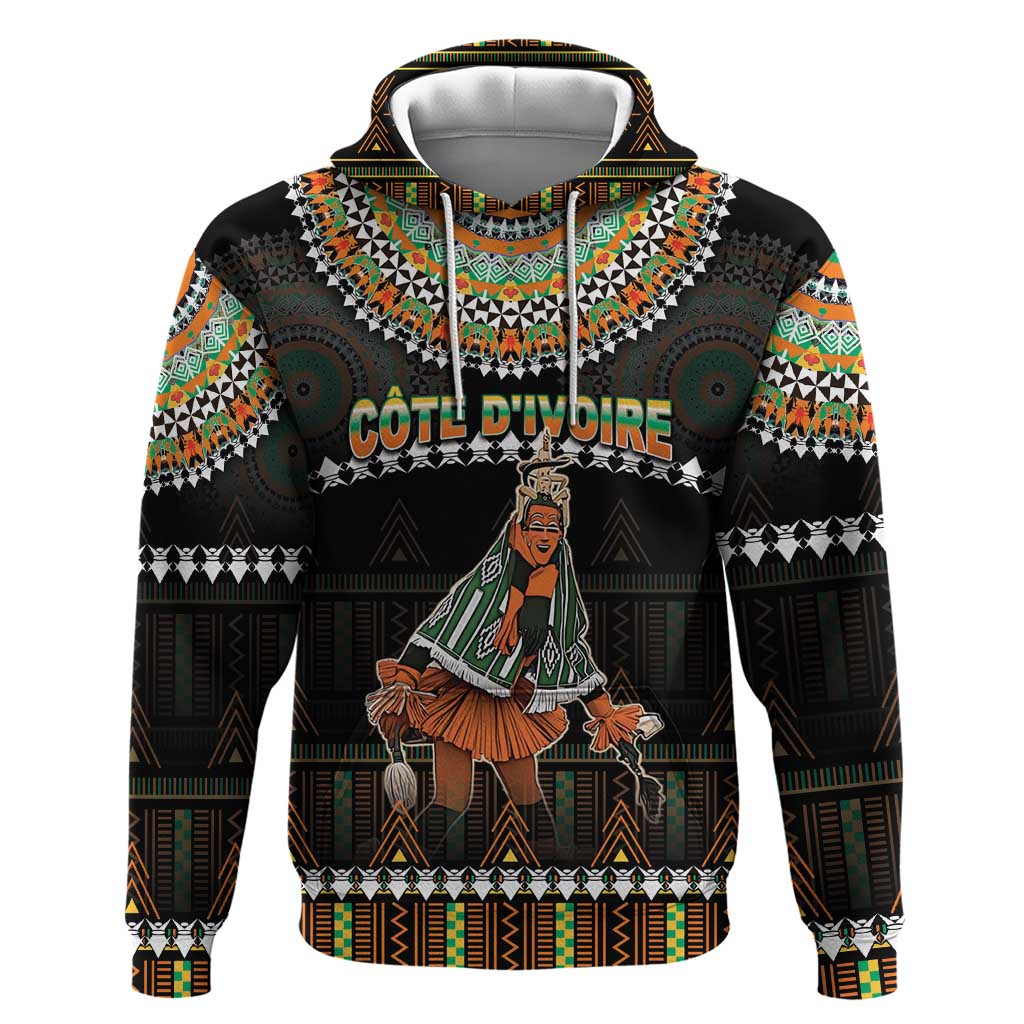 Ivory Coast Festival Of Masks Hoodie Traditional Zaouli Dance LT05 - Wonder Print Shop