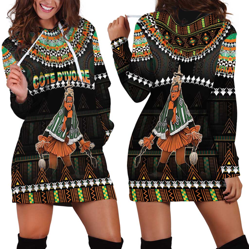 Ivory Coast Festival Of Masks Hoodie Dress Traditional Zaouli Dance LT05 - Wonder Print Shop