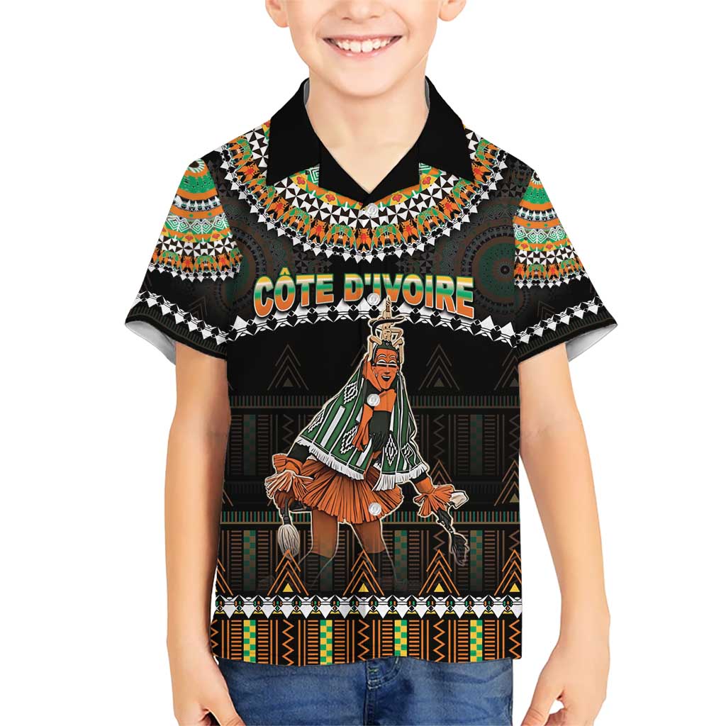 Ivory Coast Festival Of Masks Kid Hawaiian Shirt Traditional Zaouli Dance LT05 - Wonder Print Shop