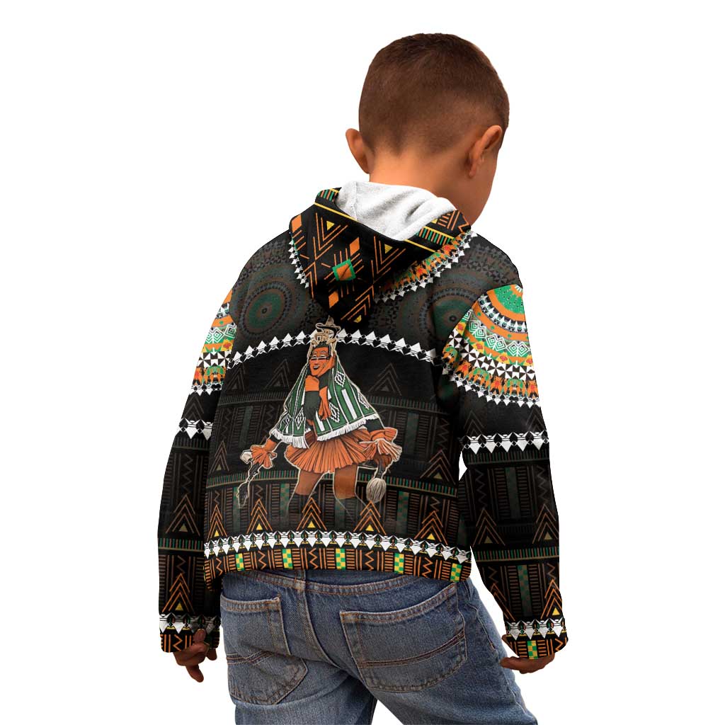 Ivory Coast Festival Of Masks Kid Hoodie Traditional Zaouli Dance LT05 - Wonder Print Shop