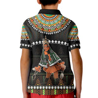 Ivory Coast Festival Of Masks Kid Polo Shirt Traditional Zaouli Dance LT05 - Wonder Print Shop
