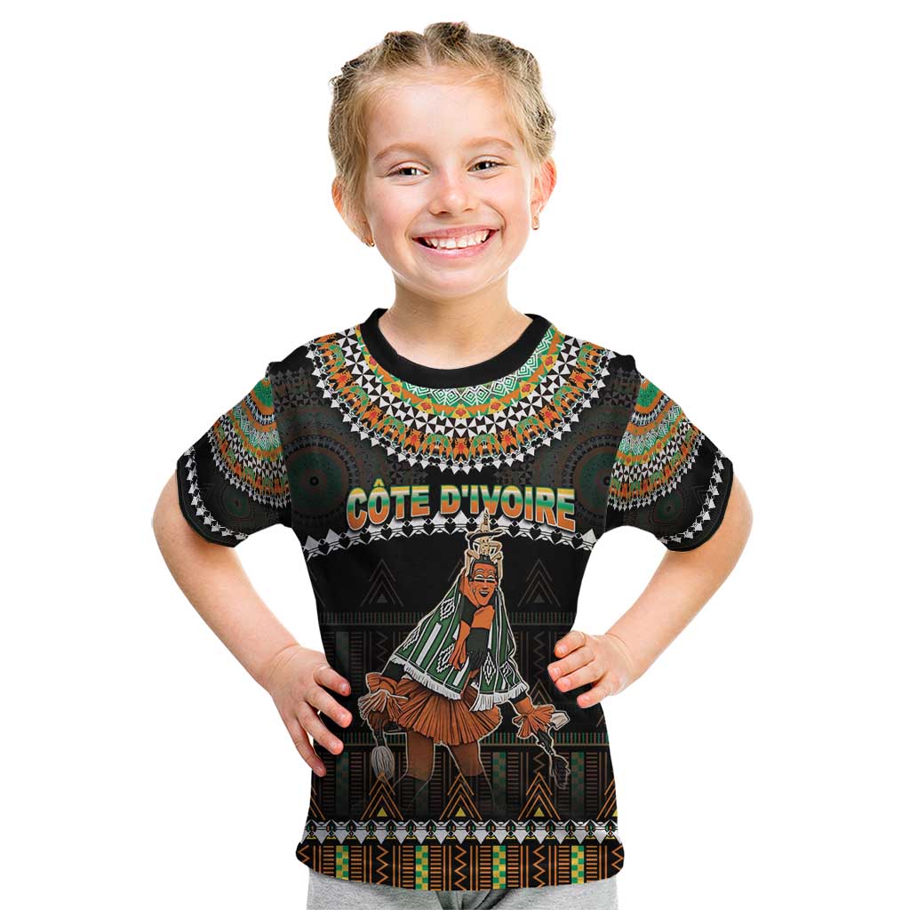 Ivory Coast Festival Of Masks Kid T Shirt Traditional Zaouli Dance LT05 - Wonder Print Shop