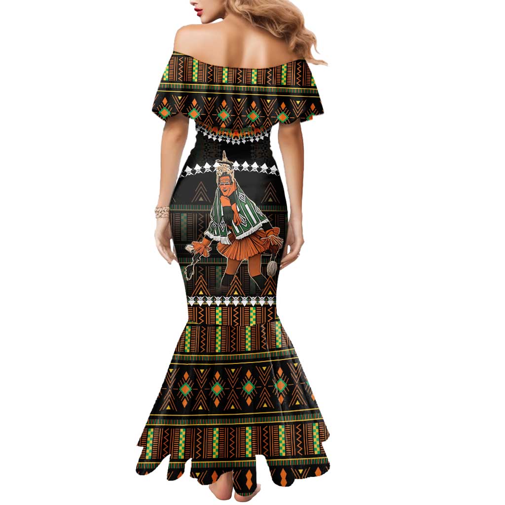 Ivory Coast Festival Of Masks Mermaid Dress Traditional Zaouli Dance LT05 - Wonder Print Shop