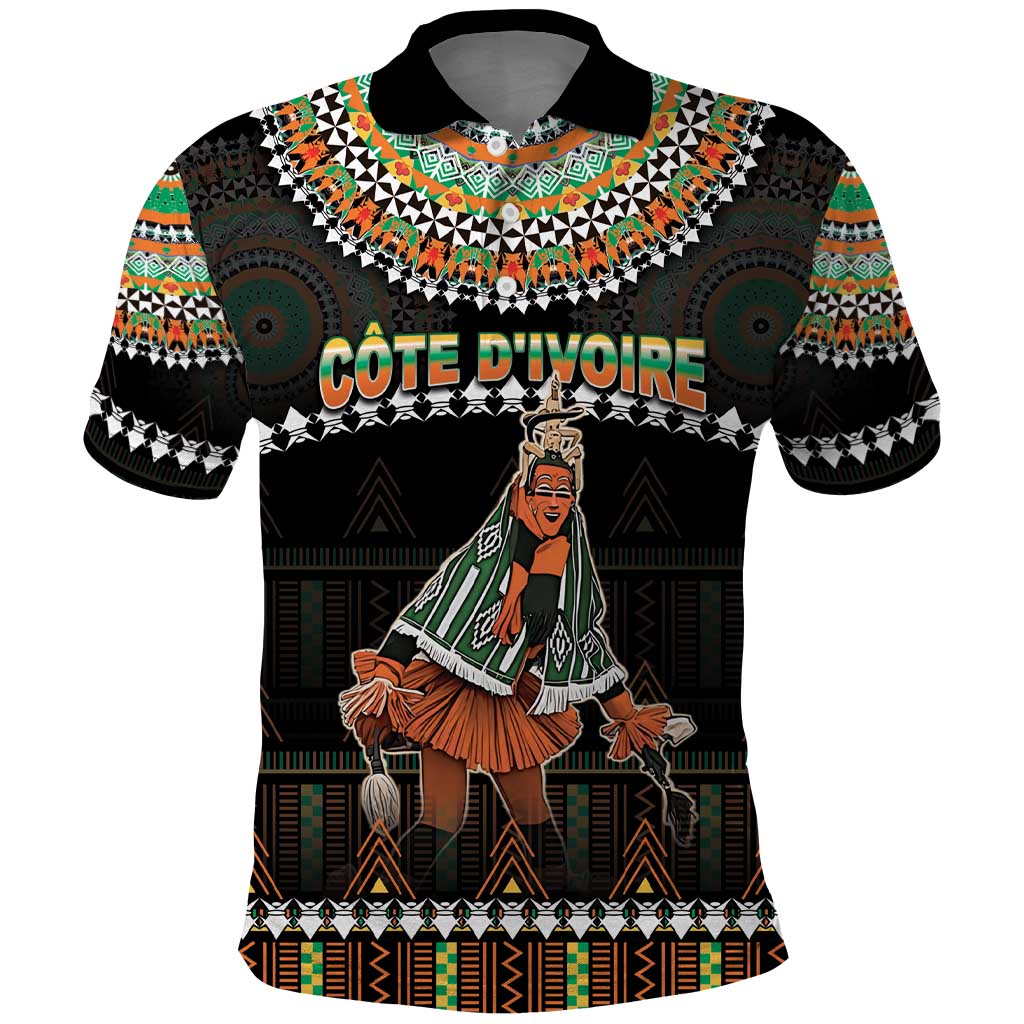 Ivory Coast Festival Of Masks Polo Shirt Traditional Zaouli Dance LT05 - Wonder Print Shop