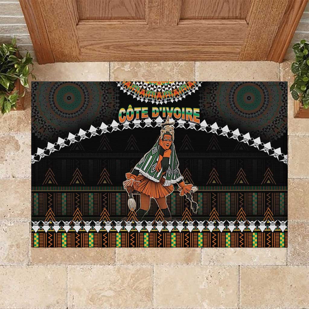 Ivory Coast Festival Of Masks Rubber Doormat Traditional Zaouli Dance LT05 - Wonder Print Shop