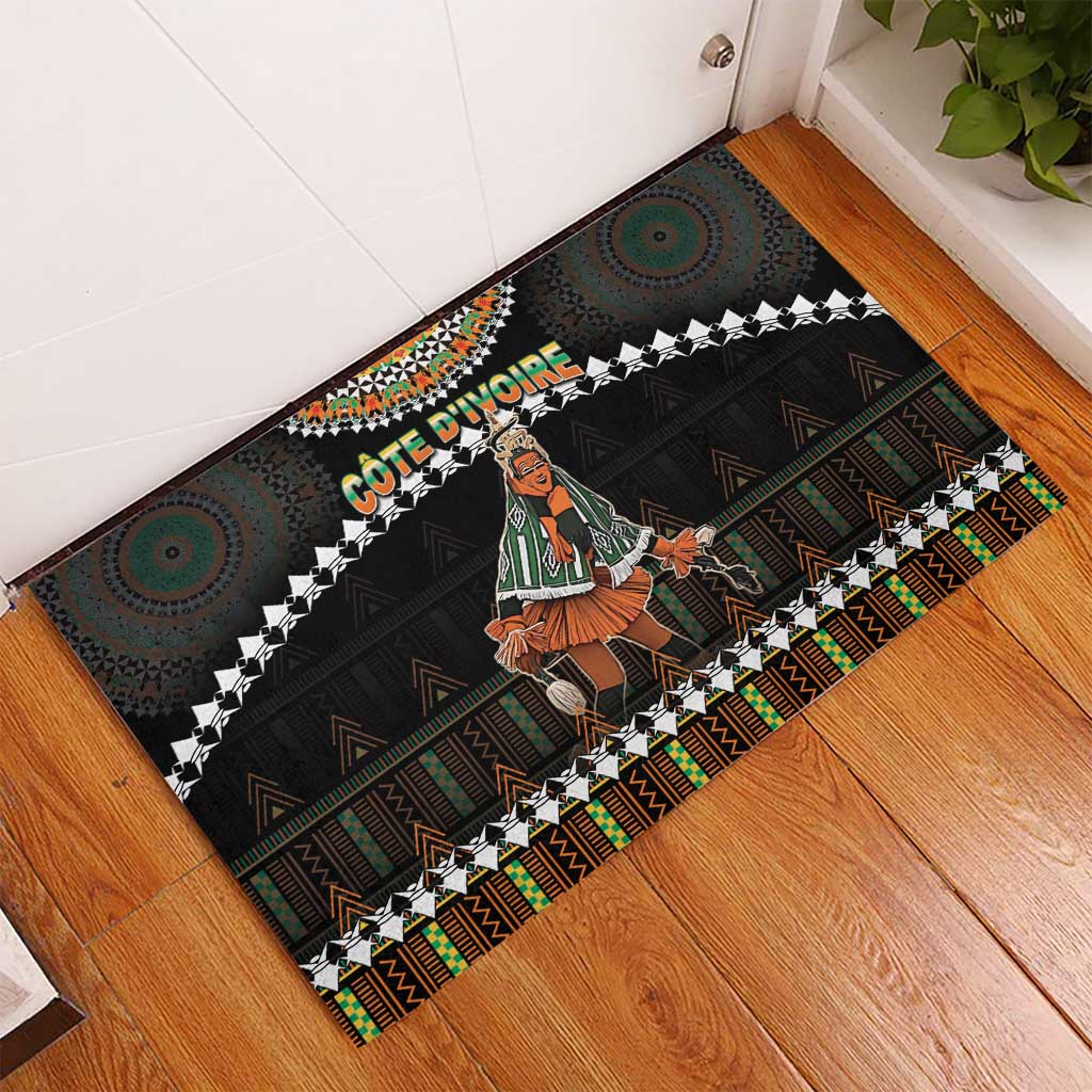 Ivory Coast Festival Of Masks Rubber Doormat Traditional Zaouli Dance LT05 - Wonder Print Shop