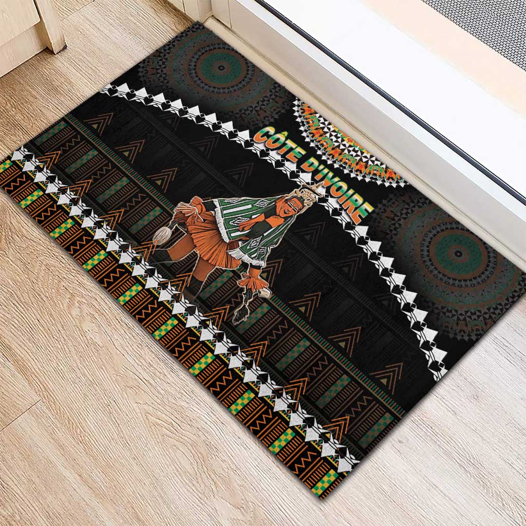 Ivory Coast Festival Of Masks Rubber Doormat Traditional Zaouli Dance LT05 - Wonder Print Shop