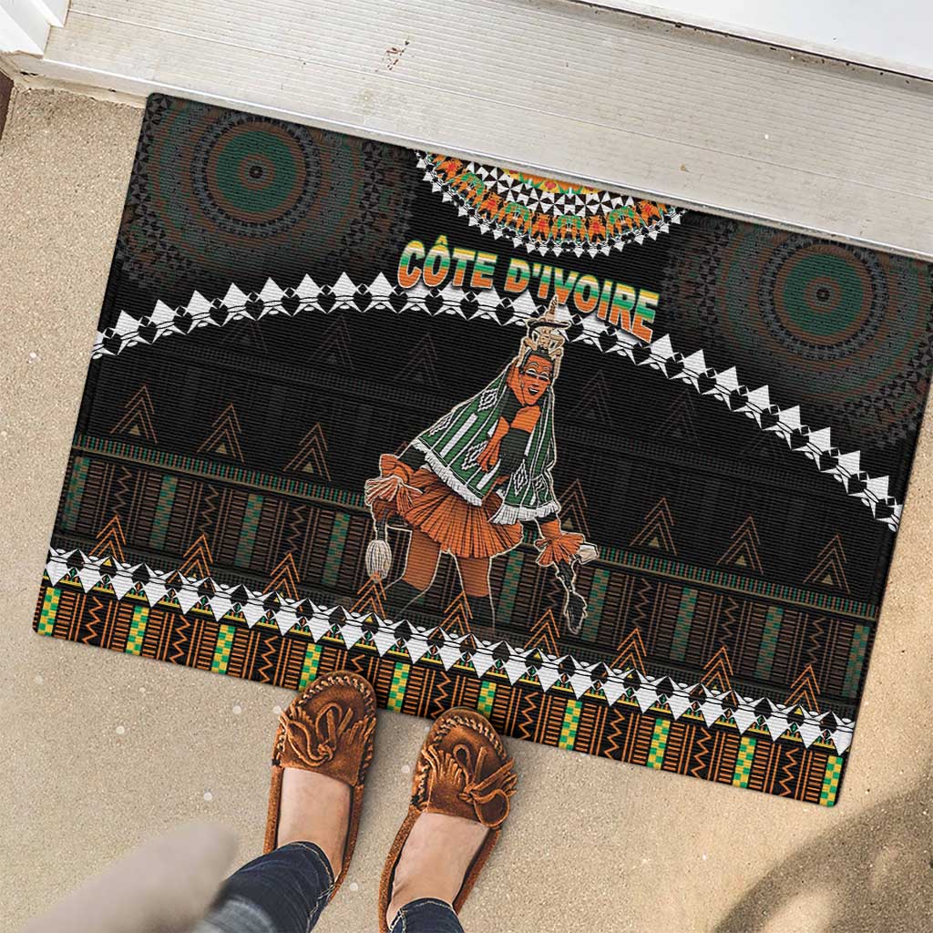 Ivory Coast Festival Of Masks Rubber Doormat Traditional Zaouli Dance LT05 - Wonder Print Shop