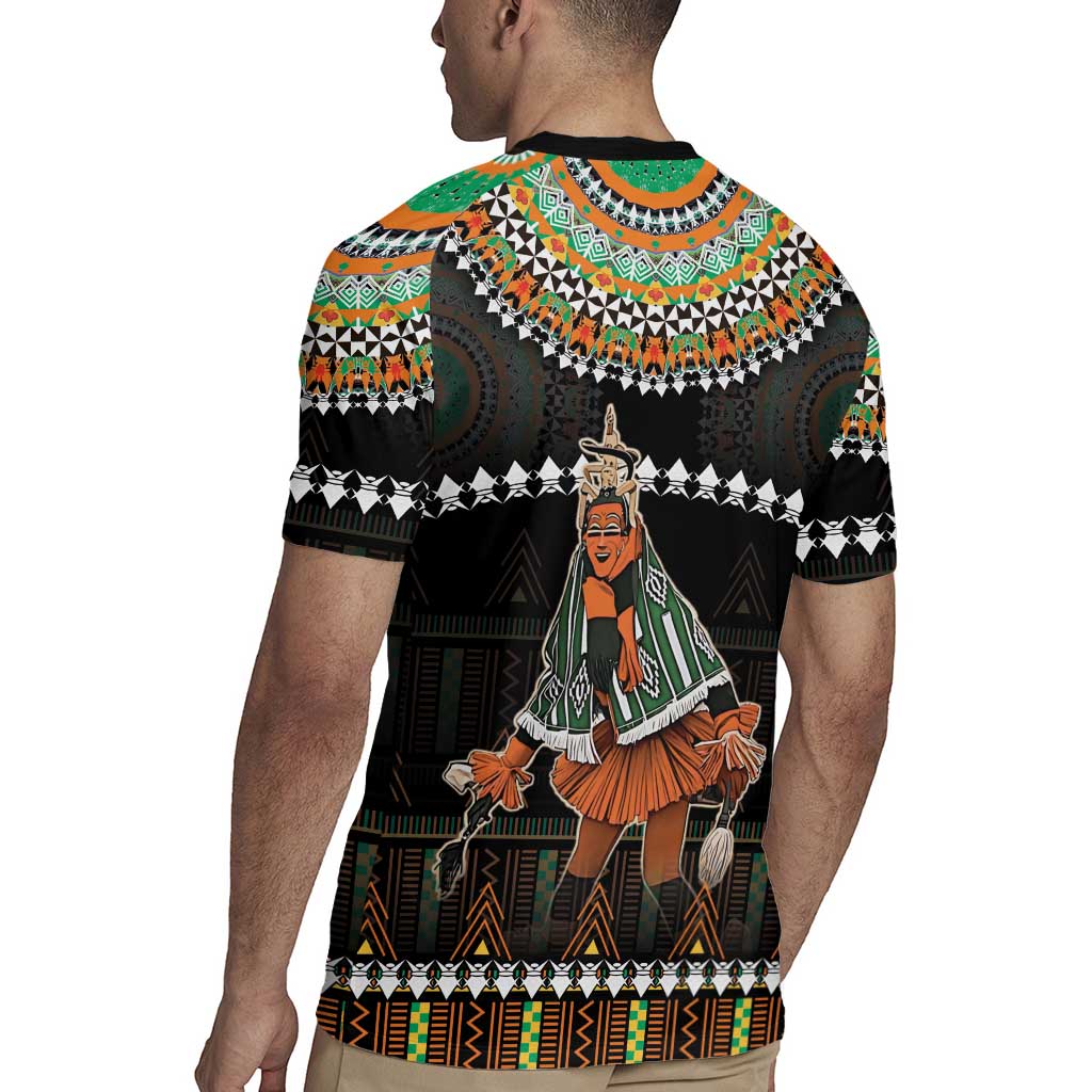 Ivory Coast Festival Of Masks Rugby Jersey Traditional Zaouli Dance LT05 - Wonder Print Shop