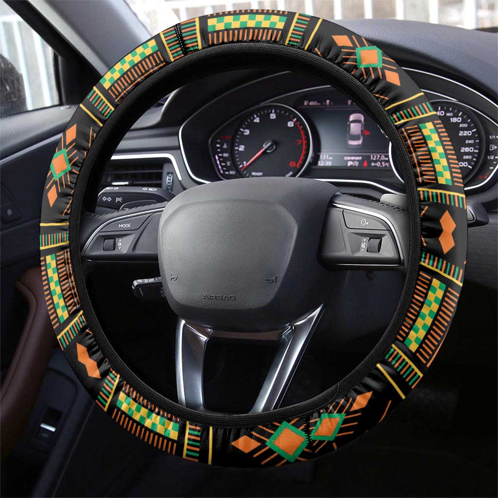 Ivory Coast Festival Of Masks Steering Wheel Cover Traditional Zaouli Dance LT05 - Wonder Print Shop