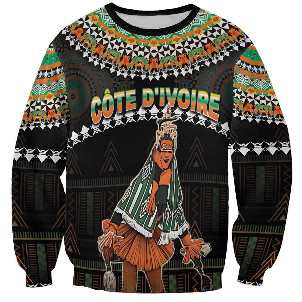 Ivory Coast Festival Of Masks Sweatshirt Traditional Zaouli Dance LT05 - Wonder Print Shop
