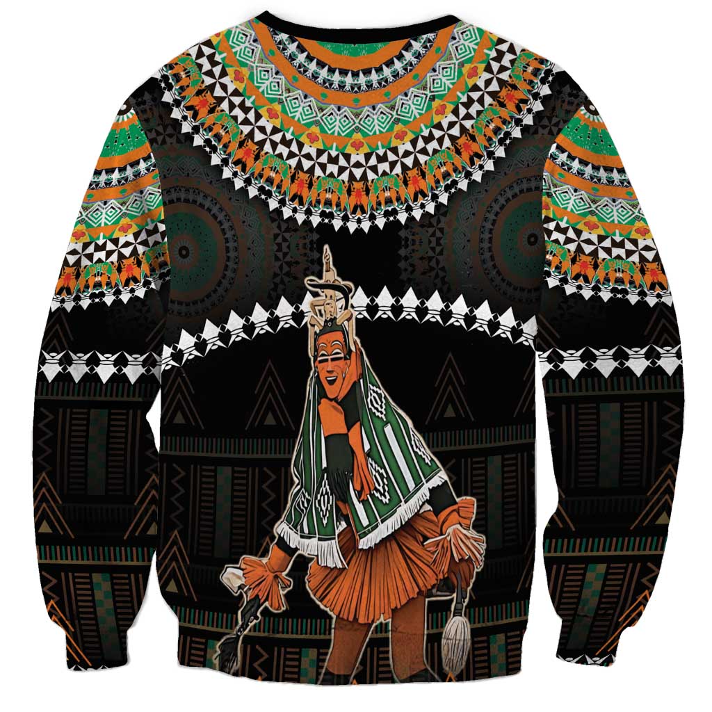 Ivory Coast Festival Of Masks Sweatshirt Traditional Zaouli Dance LT05 - Wonder Print Shop