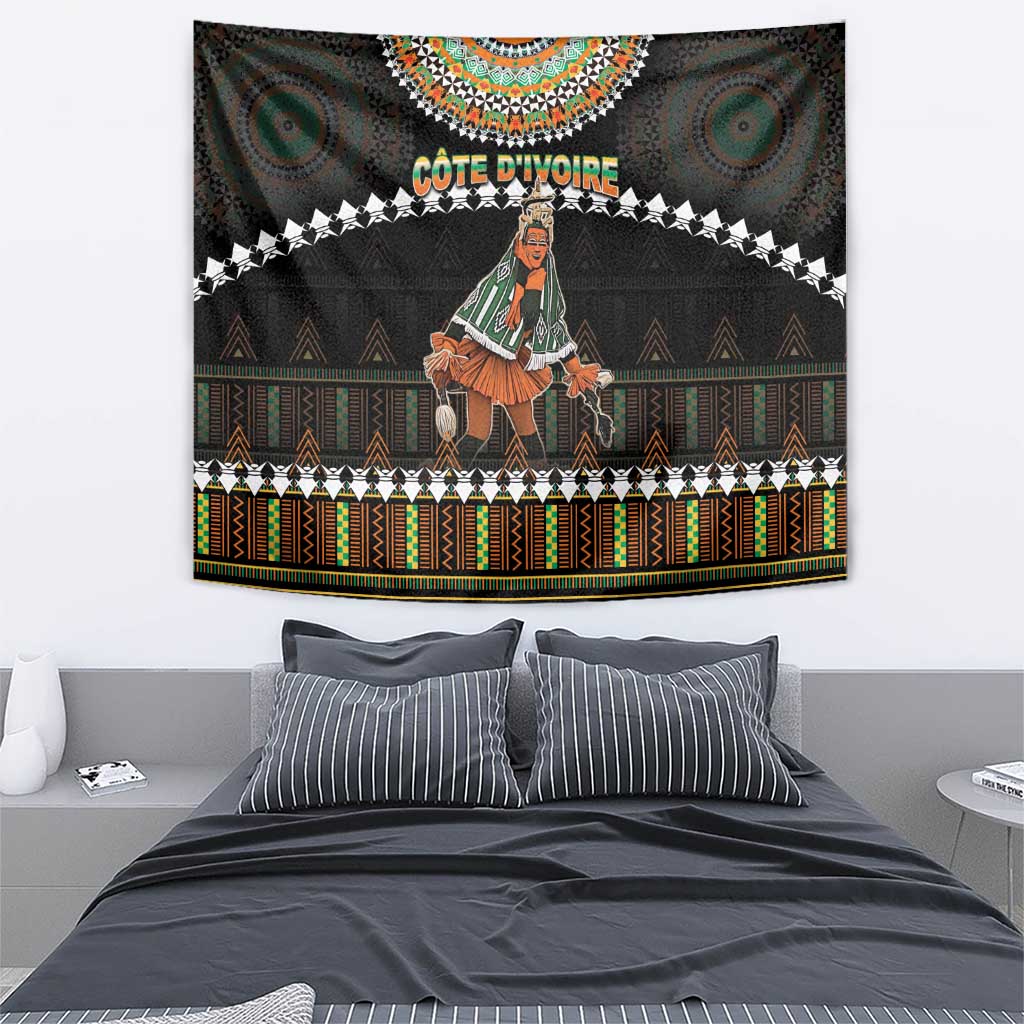 Ivory Coast Festival Of Masks Tapestry Traditional Zaouli Dance LT05 - Wonder Print Shop