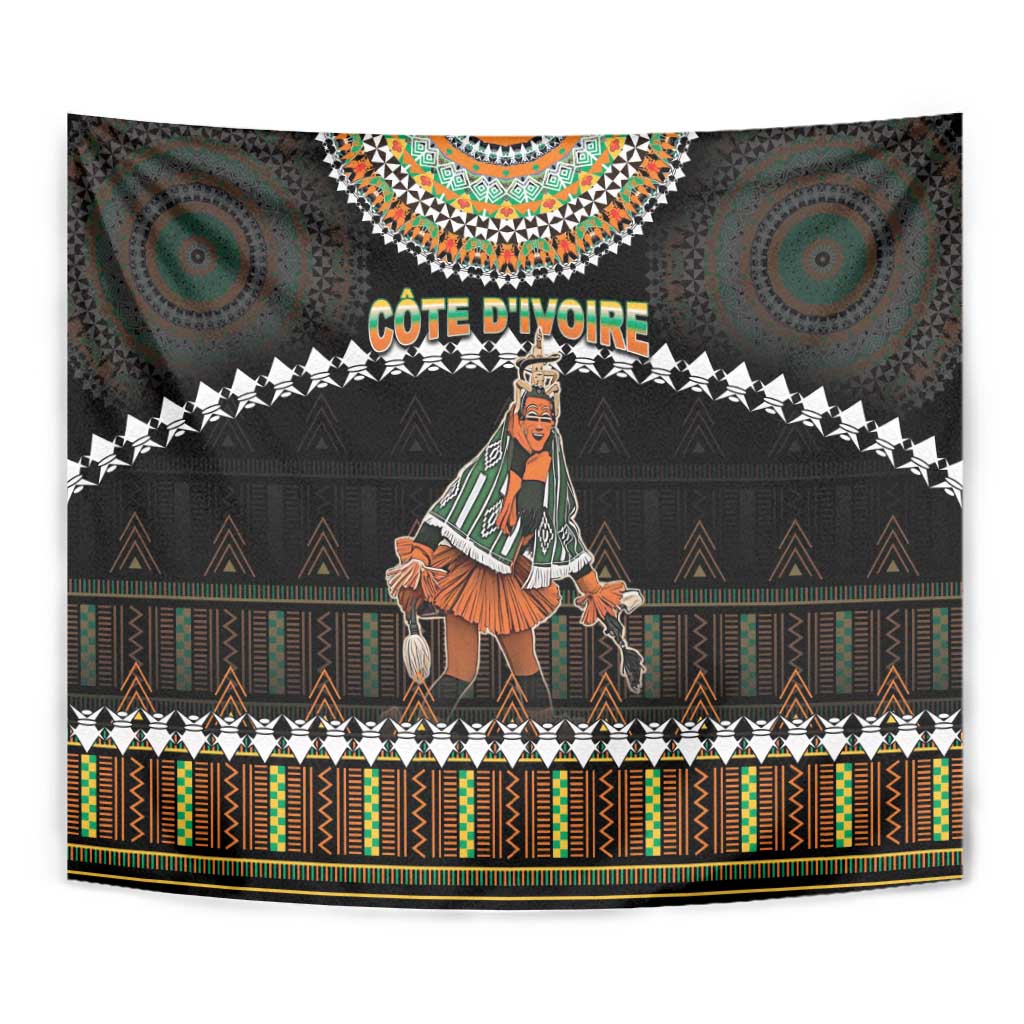 Ivory Coast Festival Of Masks Tapestry Traditional Zaouli Dance LT05 - Wonder Print Shop