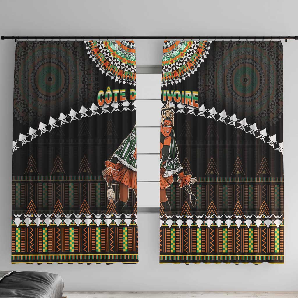 Ivory Coast Festival Of Masks Window Curtain Traditional Zaouli Dance LT05 - Wonder Print Shop