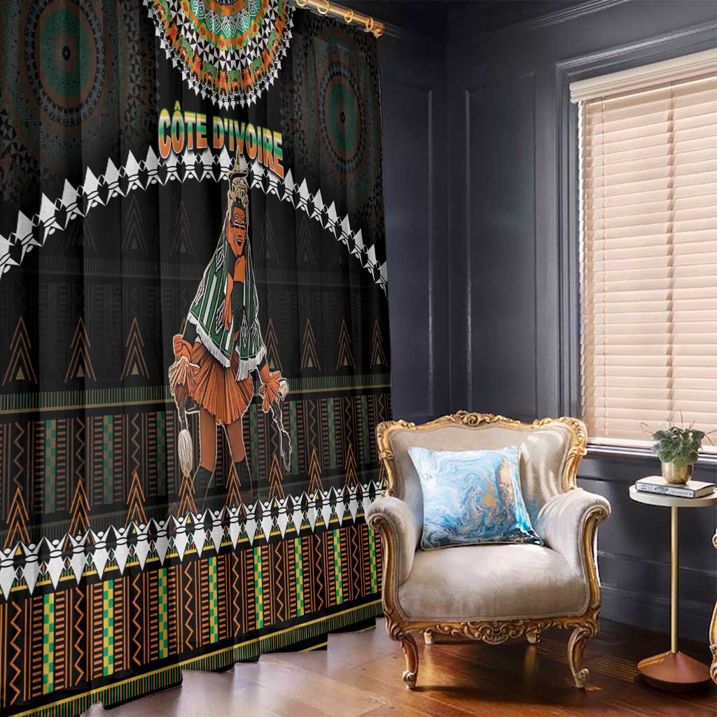 Ivory Coast Festival Of Masks Window Curtain Traditional Zaouli Dance LT05 - Wonder Print Shop