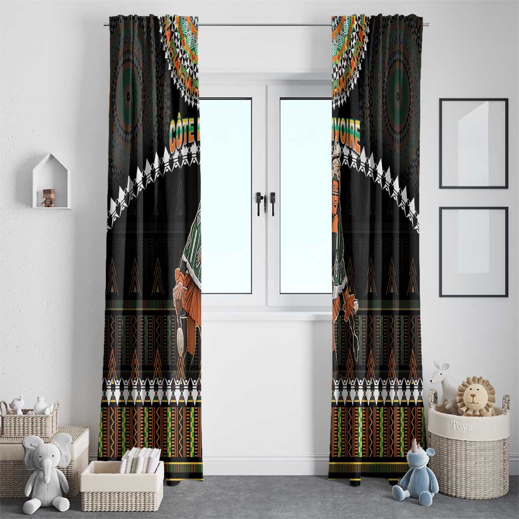 Ivory Coast Festival Of Masks Window Curtain Traditional Zaouli Dance LT05 - Wonder Print Shop