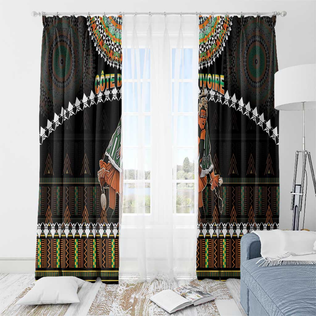 Ivory Coast Festival Of Masks Window Curtain Traditional Zaouli Dance LT05 - Wonder Print Shop