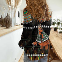 Ivory Coast Festival Of Masks Women Casual Shirt Traditional Zaouli Dance LT05 - Wonder Print Shop