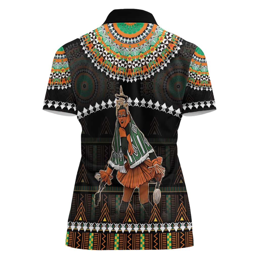 Ivory Coast Festival Of Masks Women Polo Shirt Traditional Zaouli Dance LT05 - Wonder Print Shop