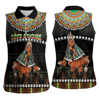 Ivory Coast Festival Of Masks Women Sleeveless Polo Shirt Traditional Zaouli Dance LT05 - Wonder Print Shop